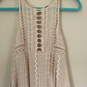 Free people extra small ivory lace mini dress